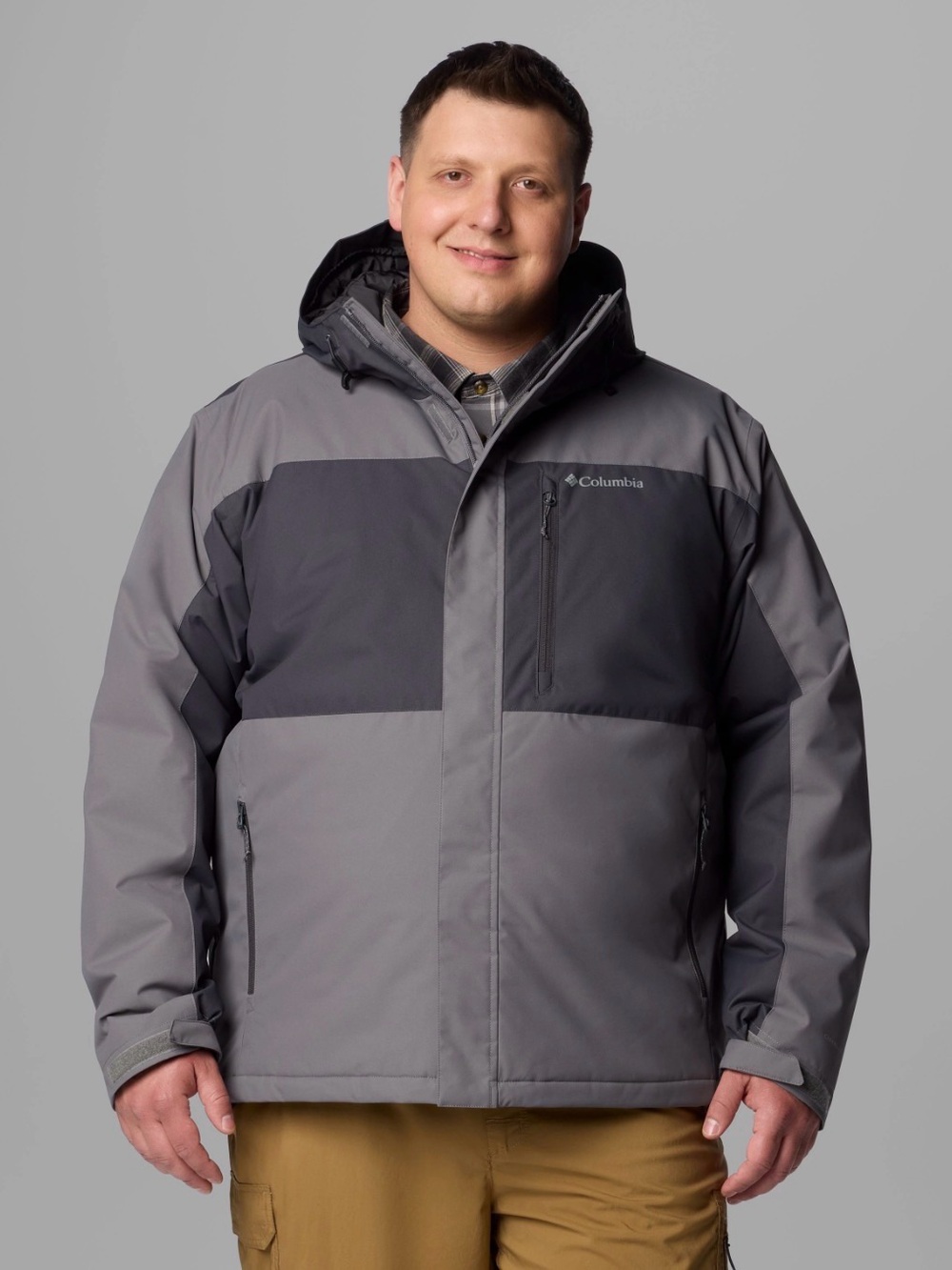 Columbia Men's Two-Tone Gray Hooded Puffer Jacket